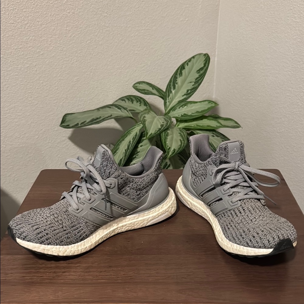 Adidas Gray Knit Running Sneakers